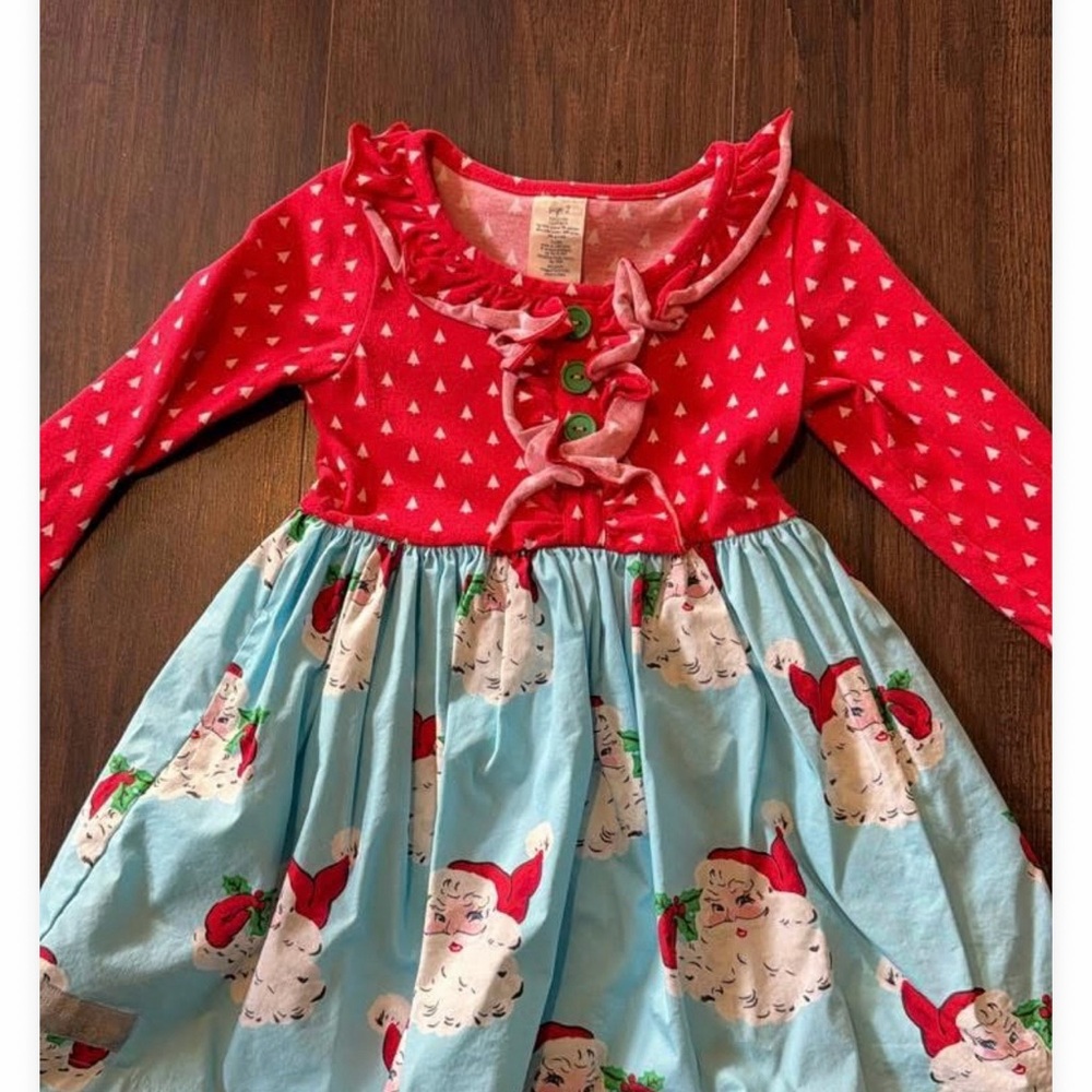 Eleanor Rose Festive Red and Blue Santa Dress